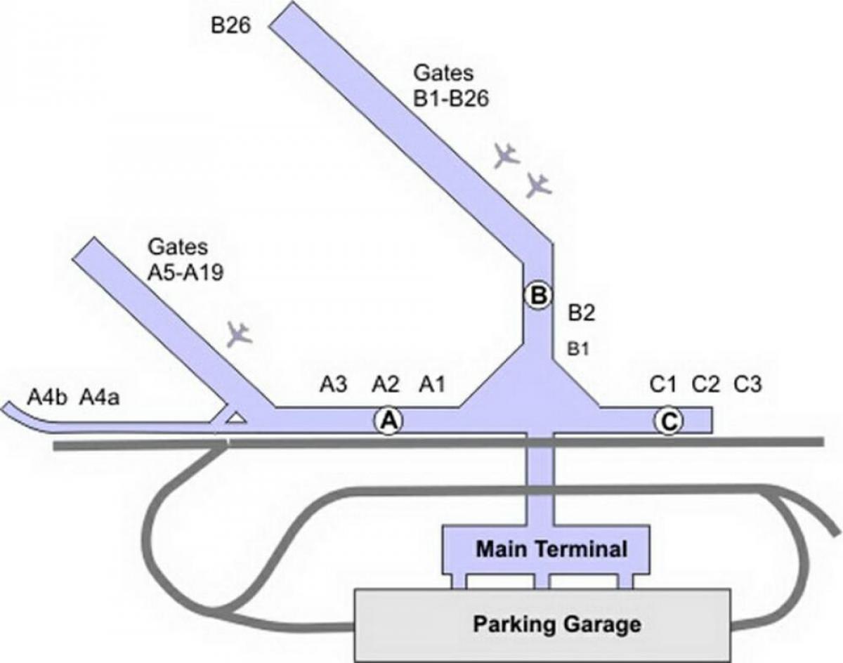 mdw mapa de l'aeroport