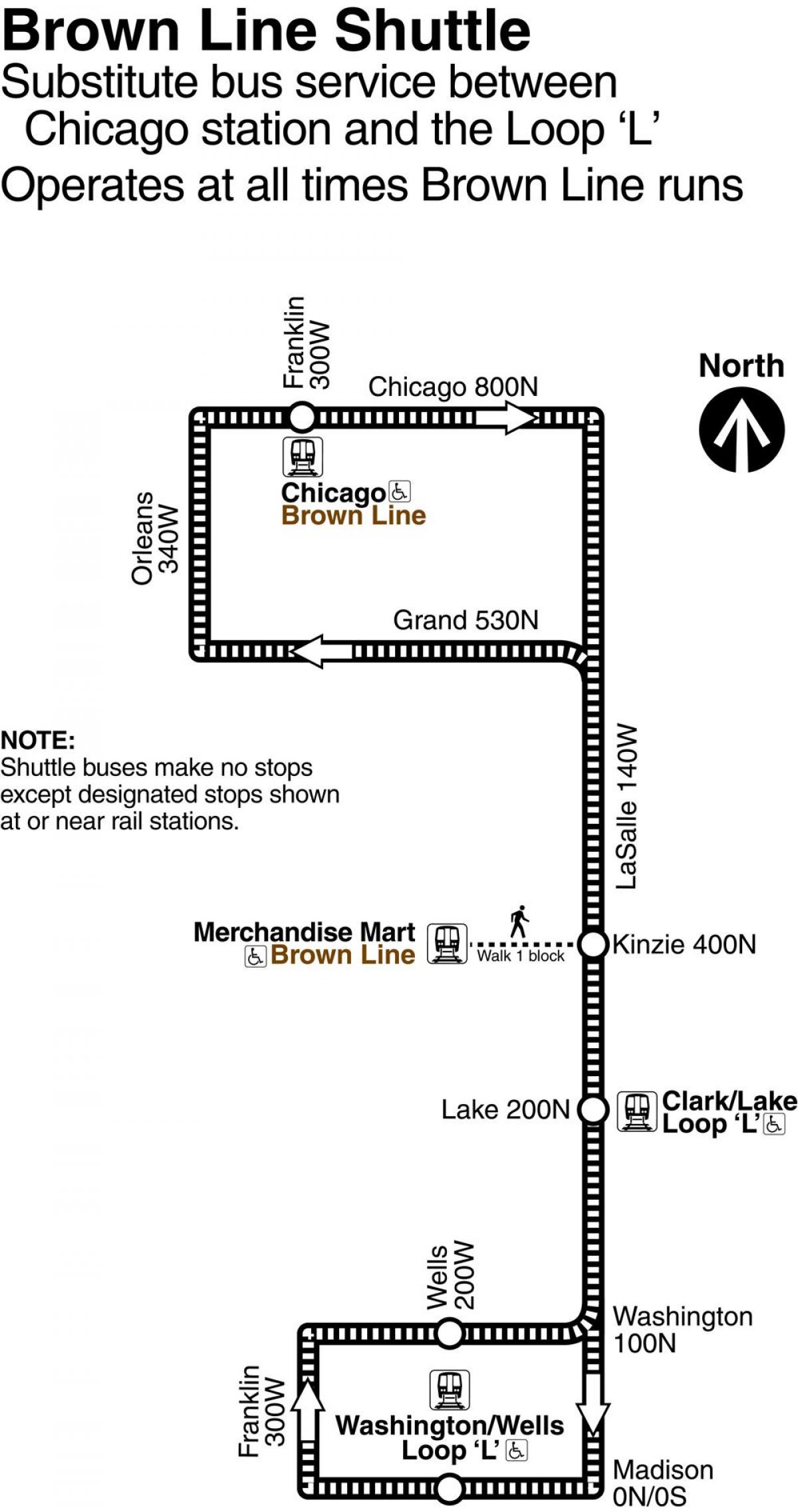 Chicago marró línia mapa