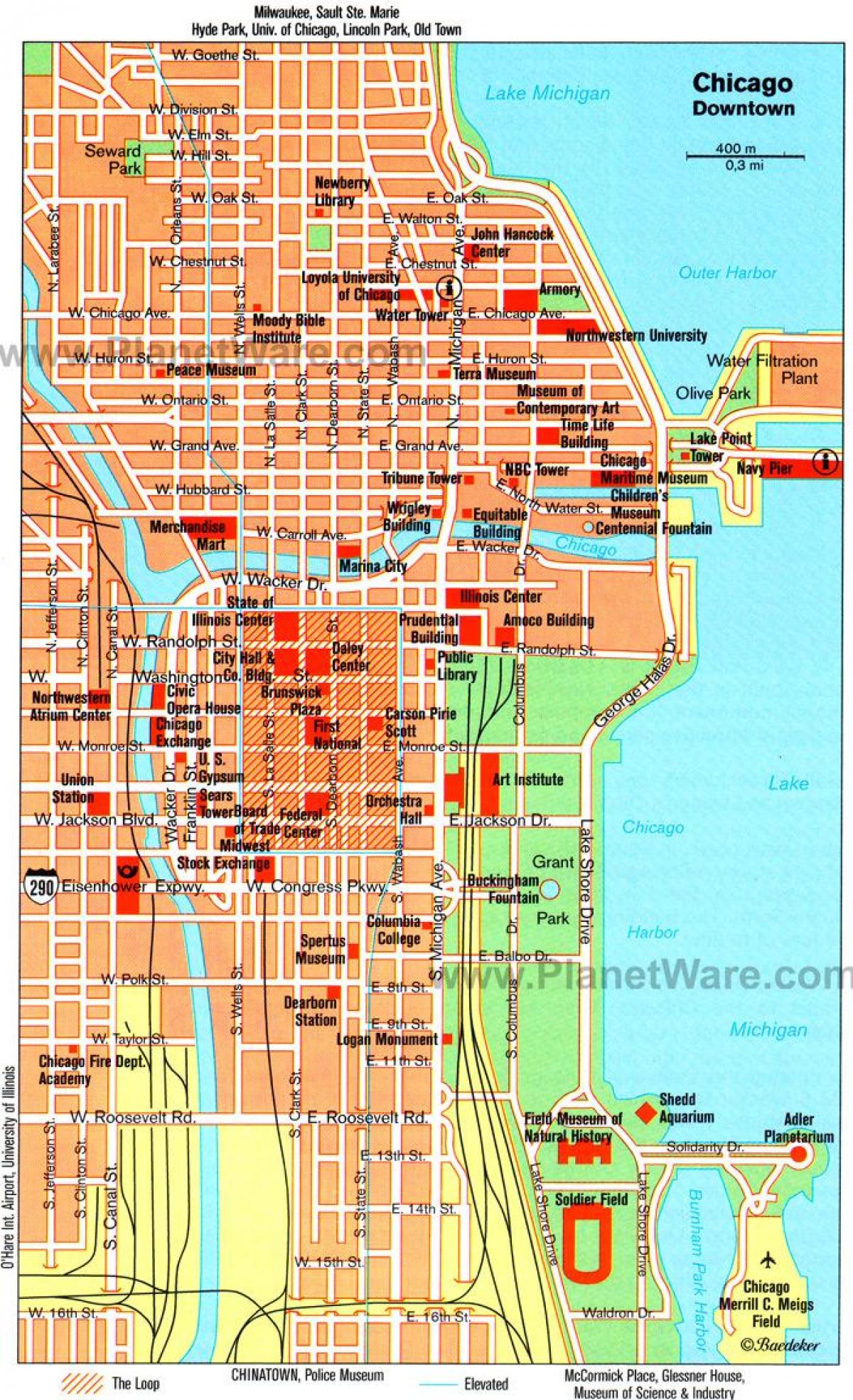 mapa de Chicago atraccions