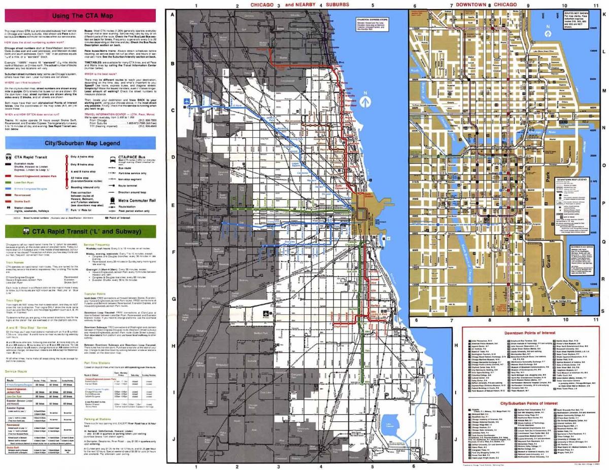 rutes d'autobusos de Chicago mapa