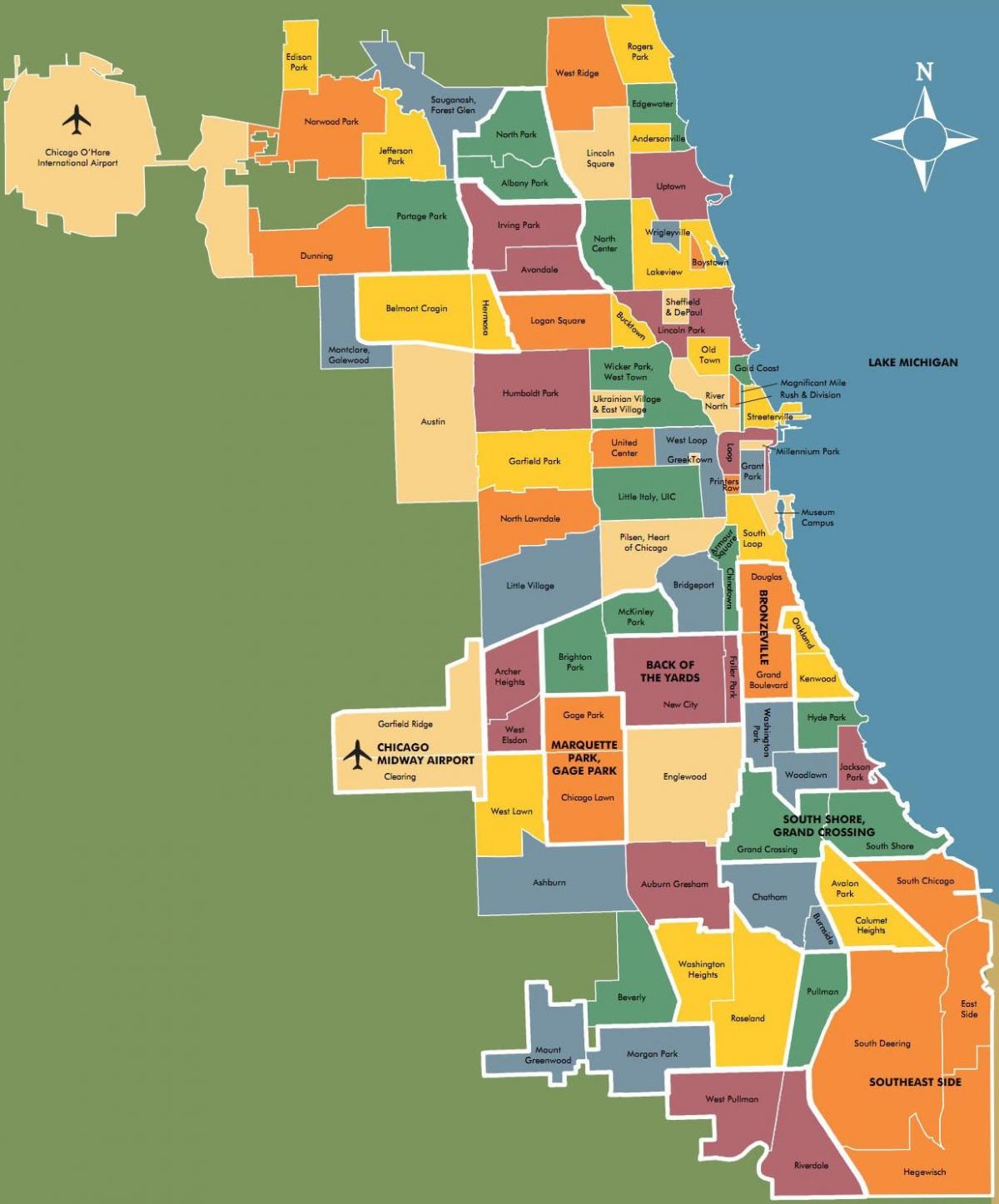 mapa de barris de Chicago