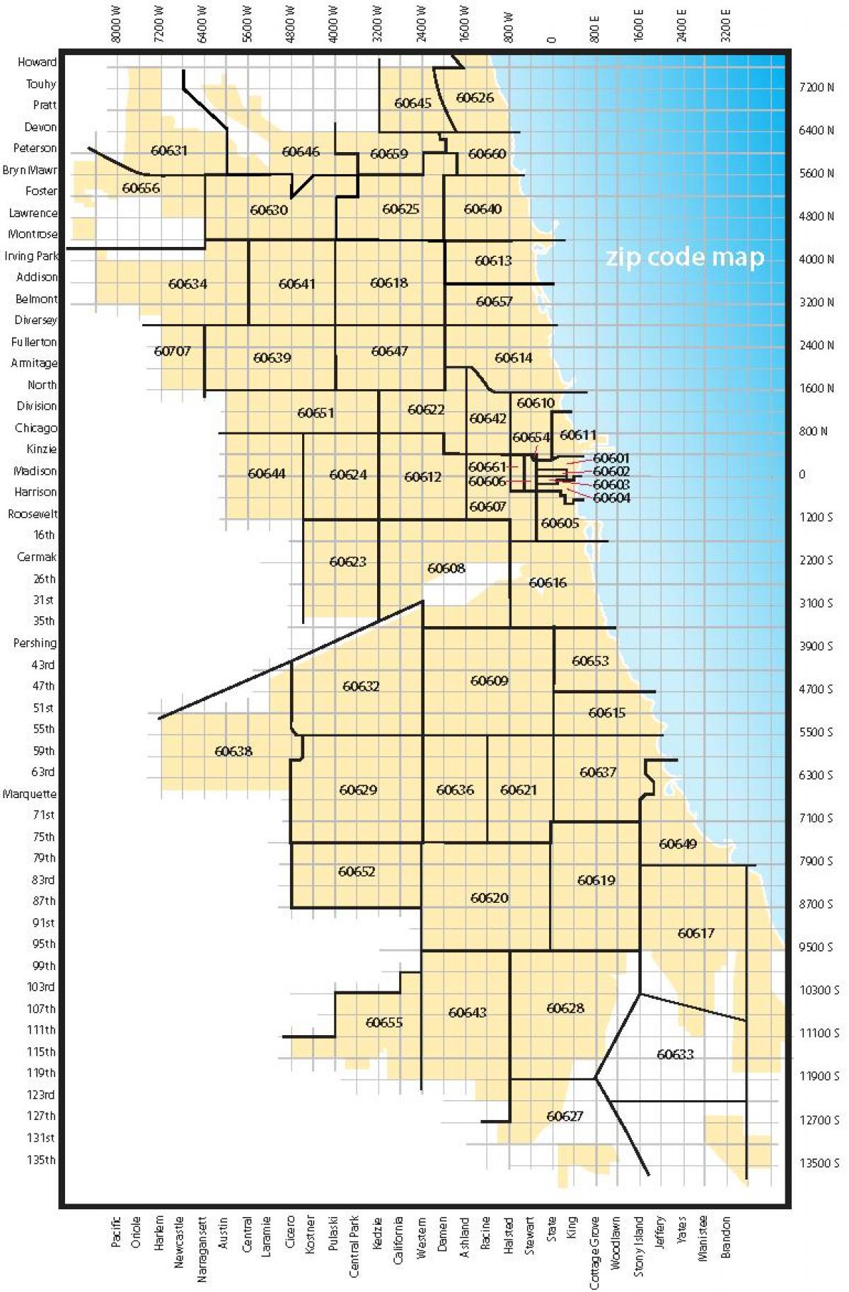 mapa de Chicago codis postals