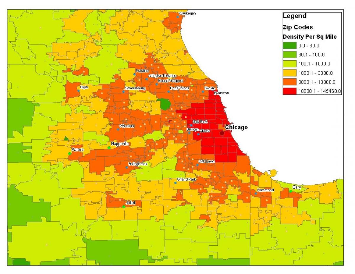 demogràfica mapa de Chicago