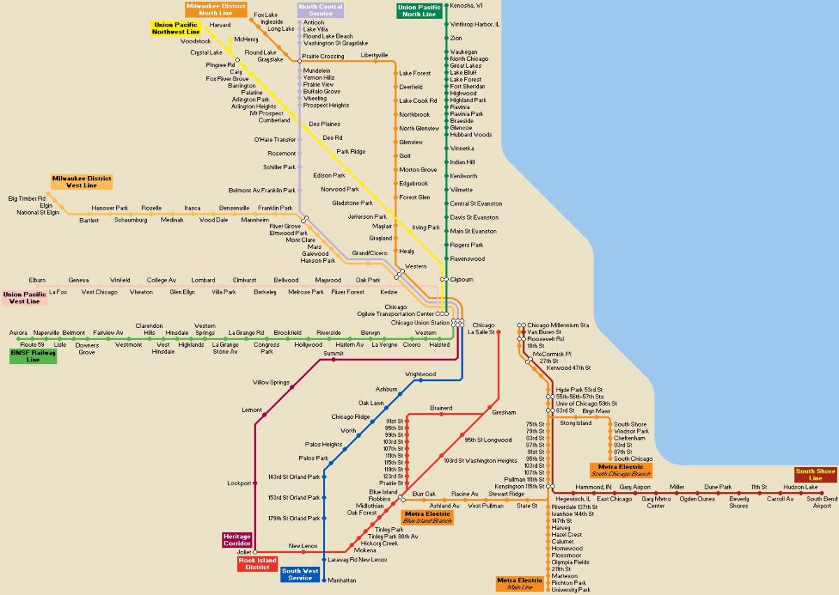 Chicago transport públic mapa