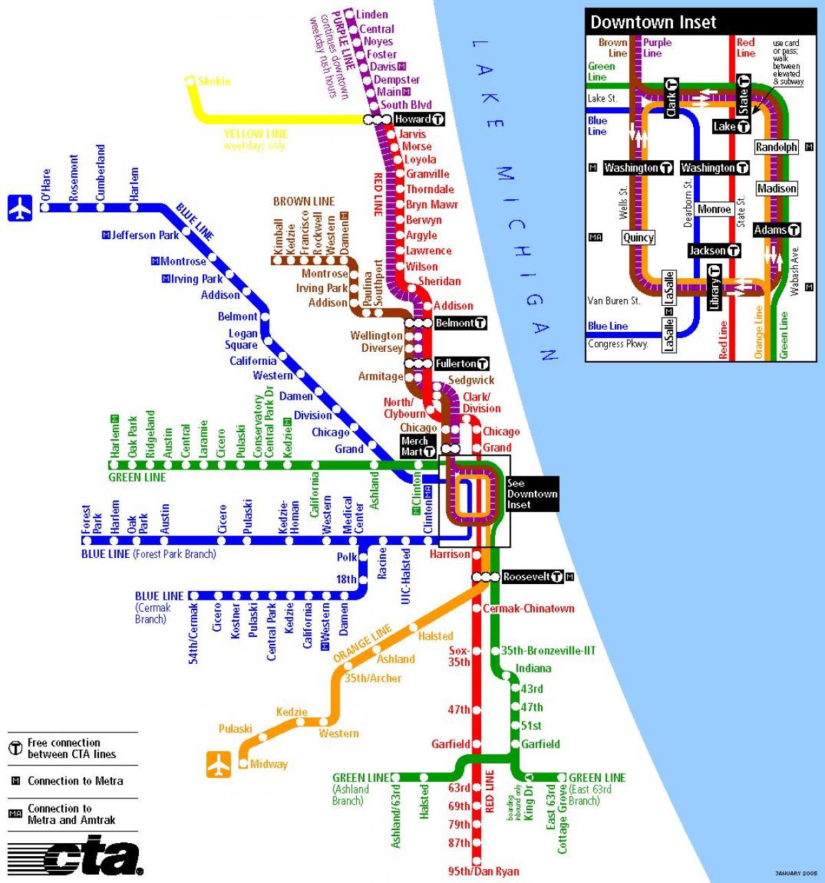 metro a Chicago mapa