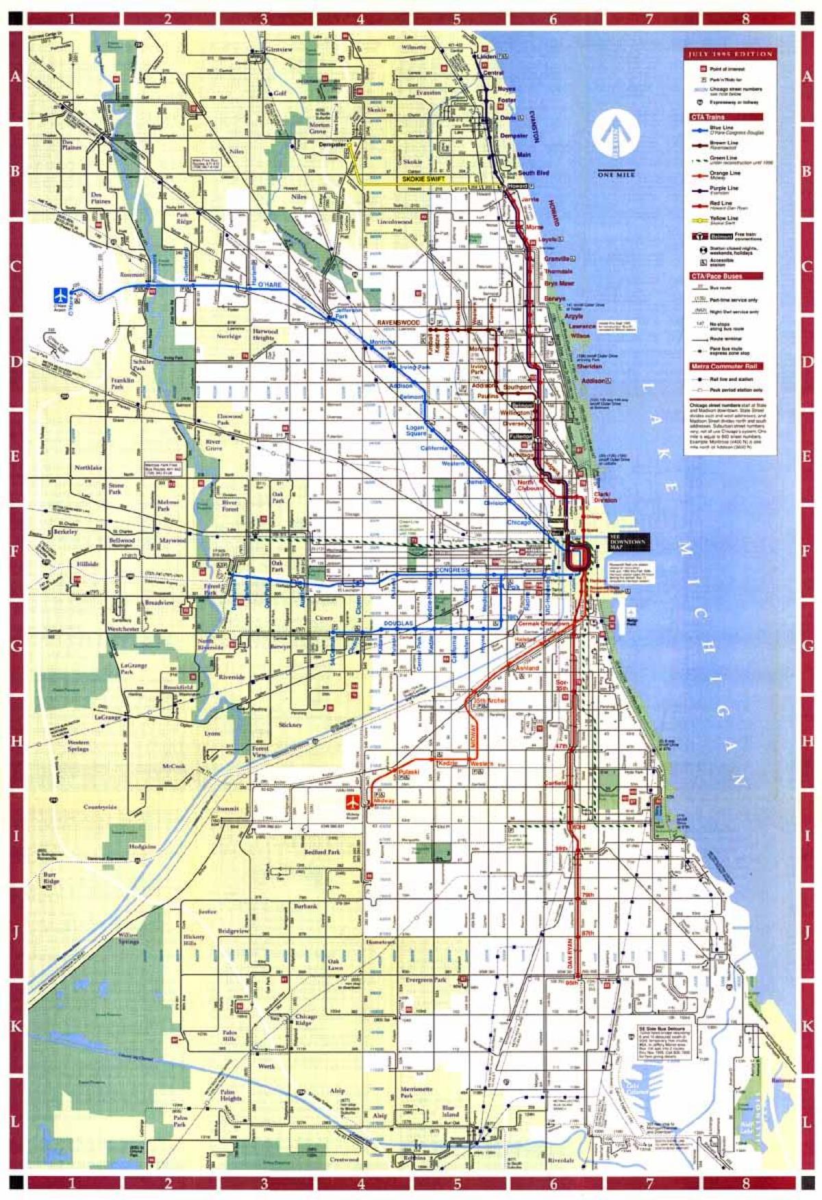 la ciutat de Chicago mapa