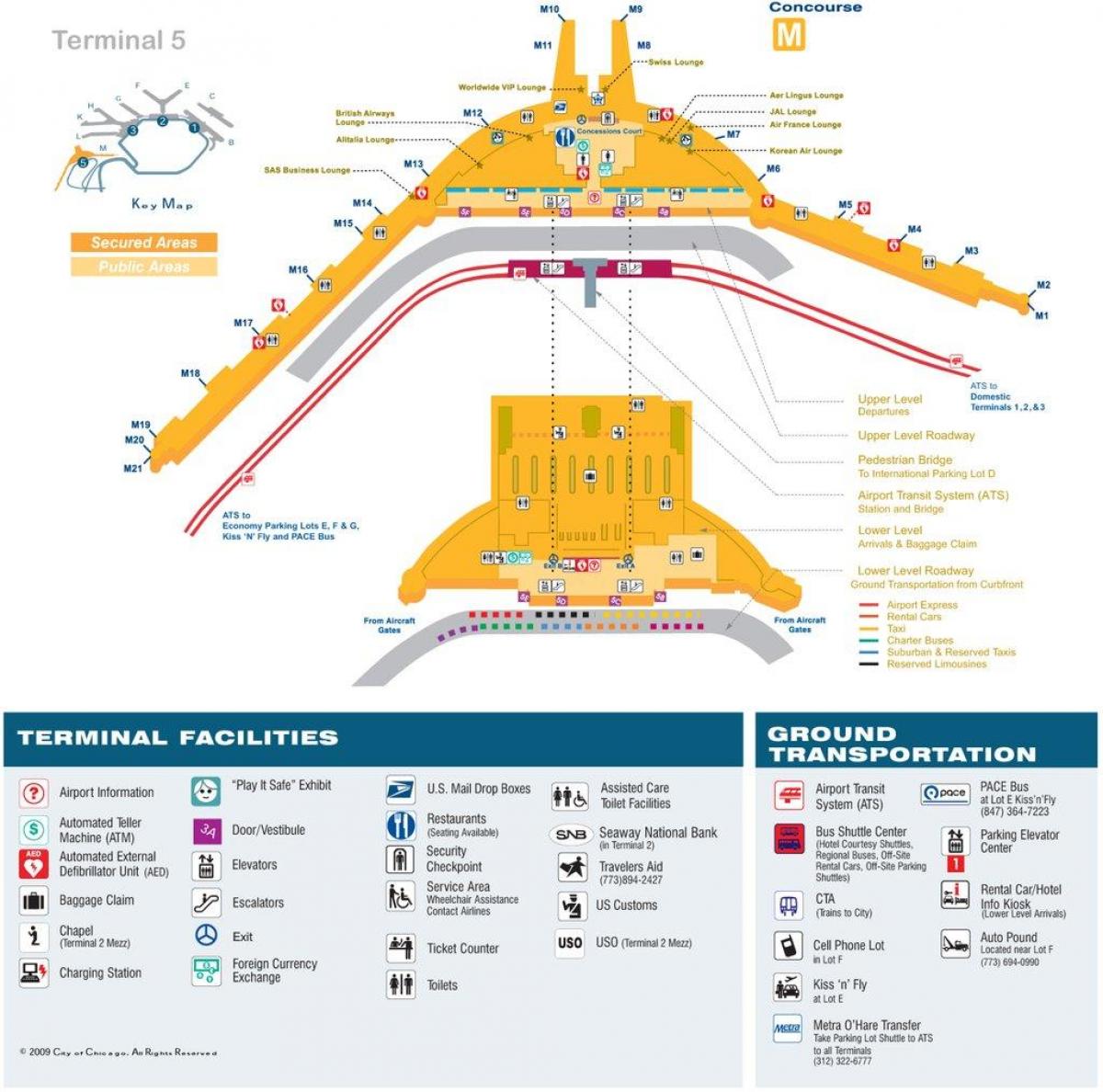 mapa de O'Hare terminal 5