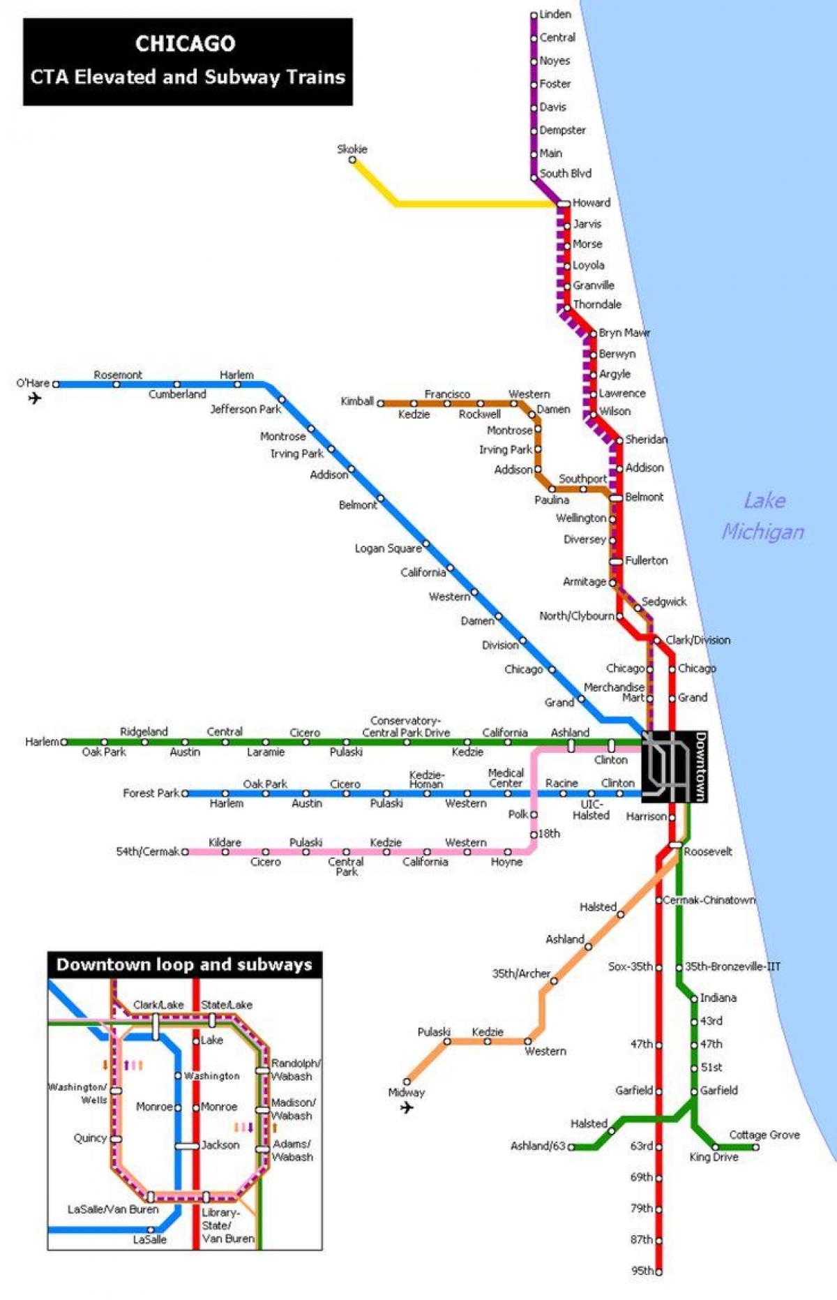 Chicago estació de metro mapa