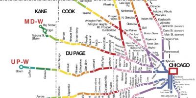 Chicago àrea de tren mapa