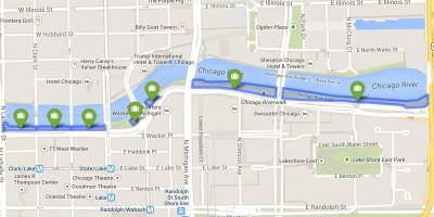 Mapa de Chicago riverwalk