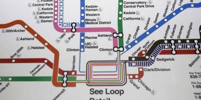 Chicago gràcies al mapa de metro línia blava