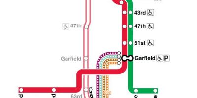 Chicago tren mapa de la línia vermella