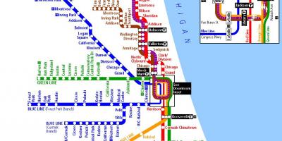Metro a Chicago mapa