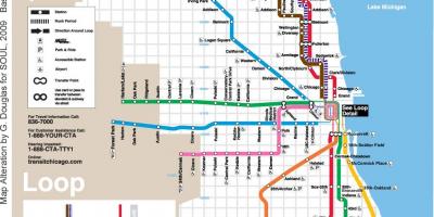 Chicago tren mapa línia blava