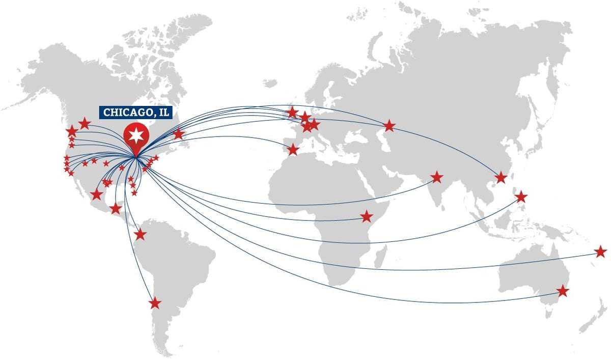 Chicago en el mapa del món