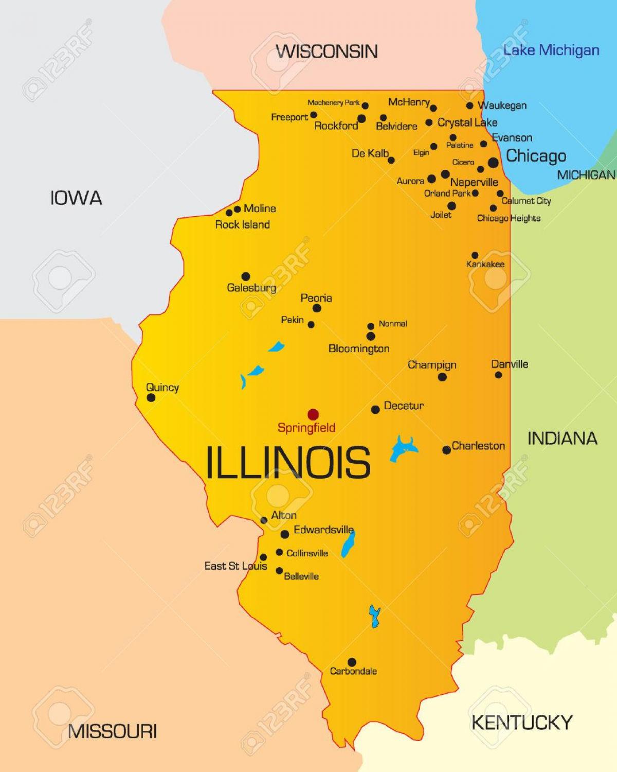 Chicago state mapa