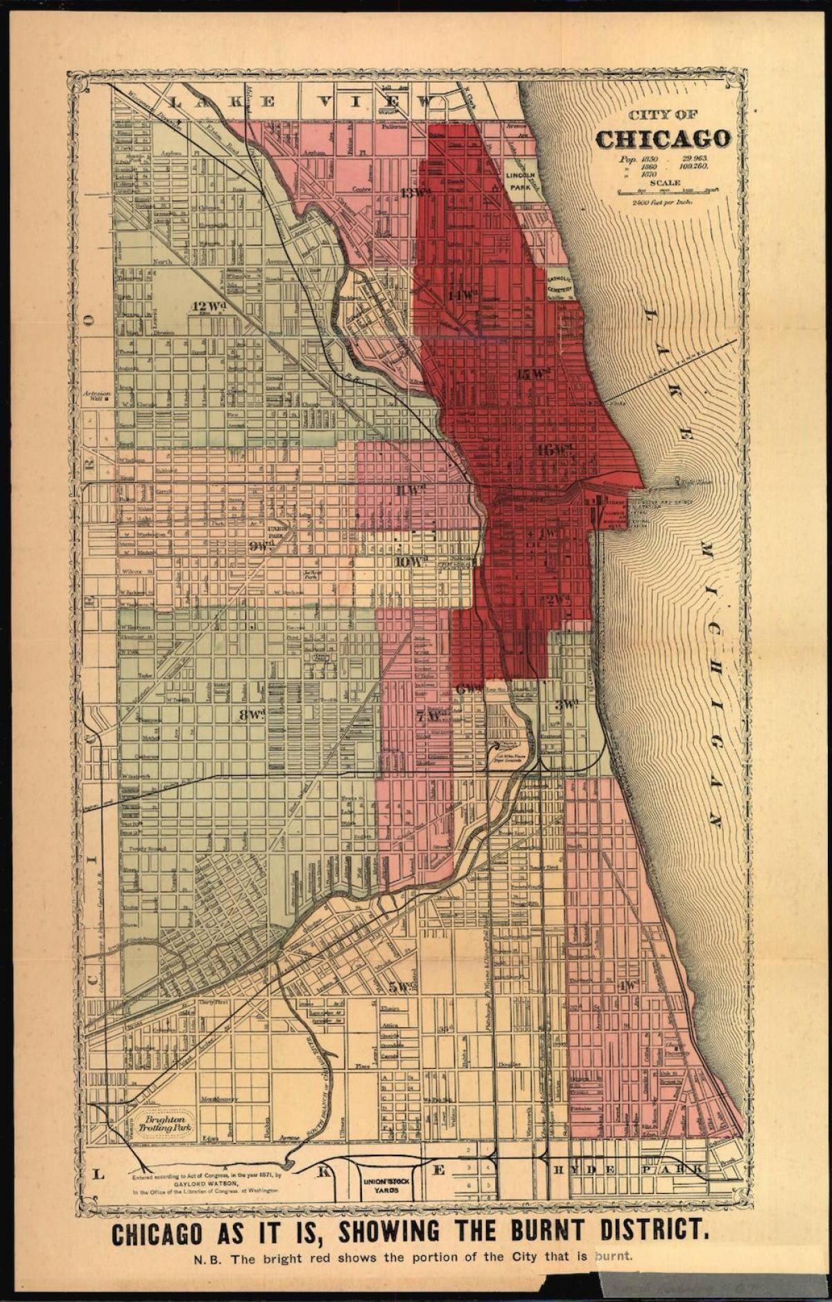 mapa de la gran Chicago fire