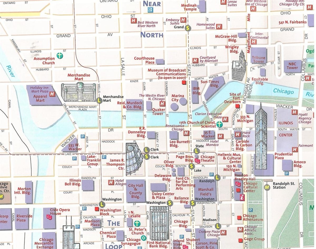 mapa turístic de Chicago
