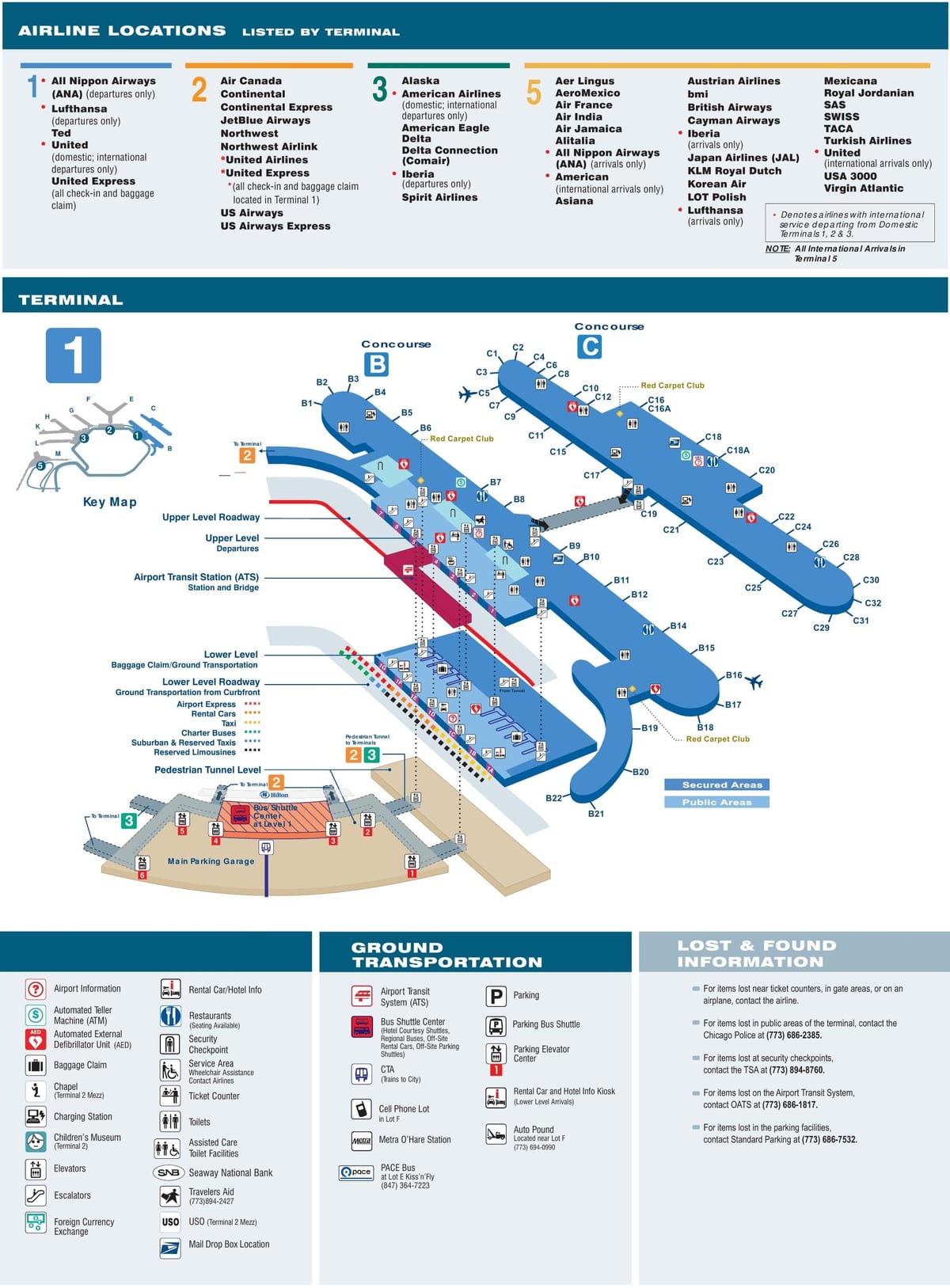 mapa de la prg terminal 1 mapa de Chicago