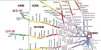 Chicago àrea de tren mapa