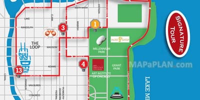 Chicago llocs d'interès mapa