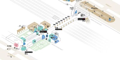 Mapa de la unió de l'estació de Chicago