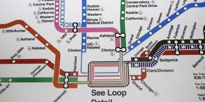 Chicago gràcies al mapa de metro línia blava
