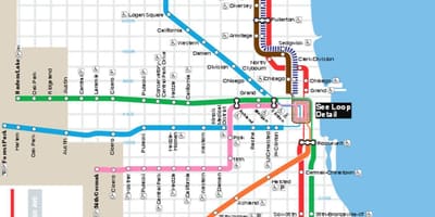 Mapa de Chicago línia blava
