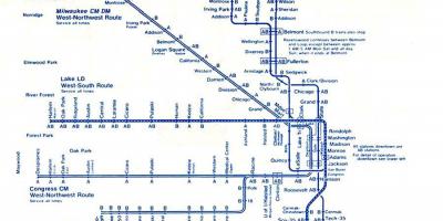 Mapa de la línia blava de Chicago